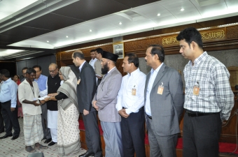 The Prime Minister handed over cheques of Tk 7 lakh to each Tazreen Fashions fire victim